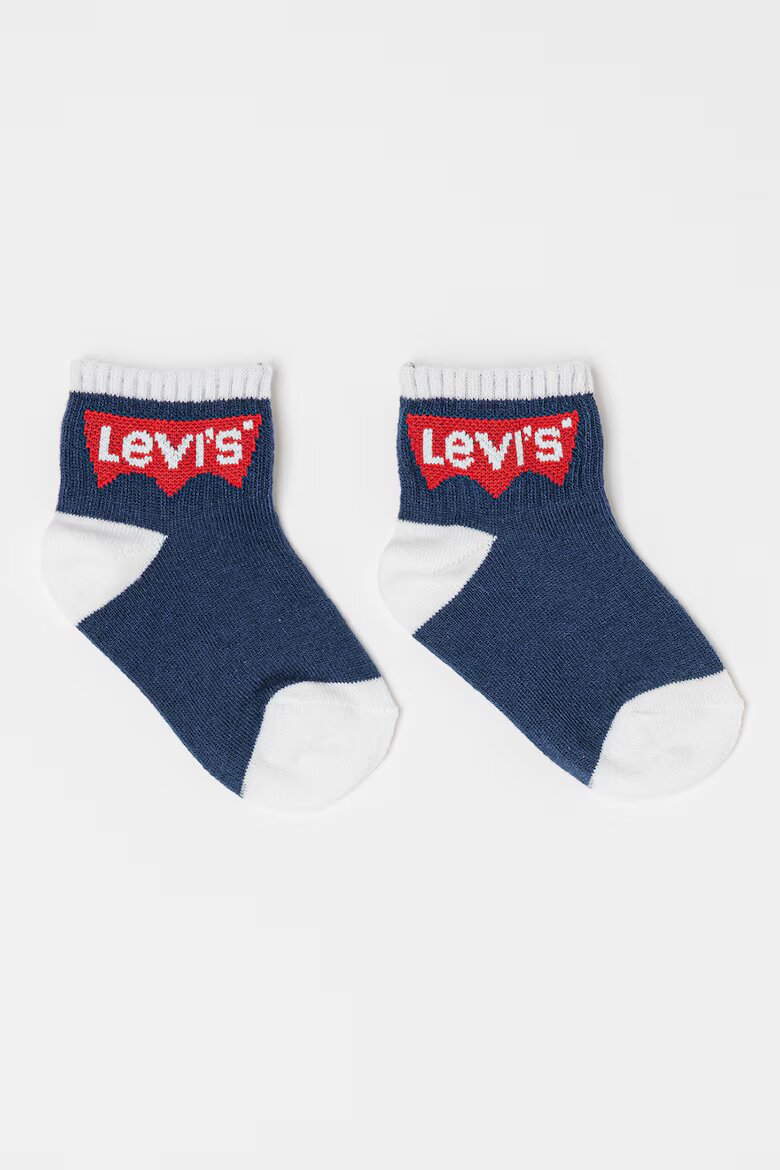 Levi's Къси чорапи с лого - 3 чифта Червен/Бял/Тъмносин