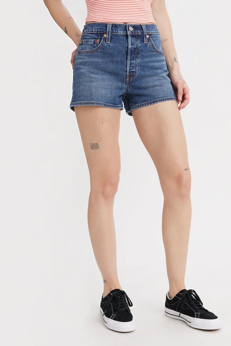 Levi's Къси дънки 501® с висока талия Прашно синьо