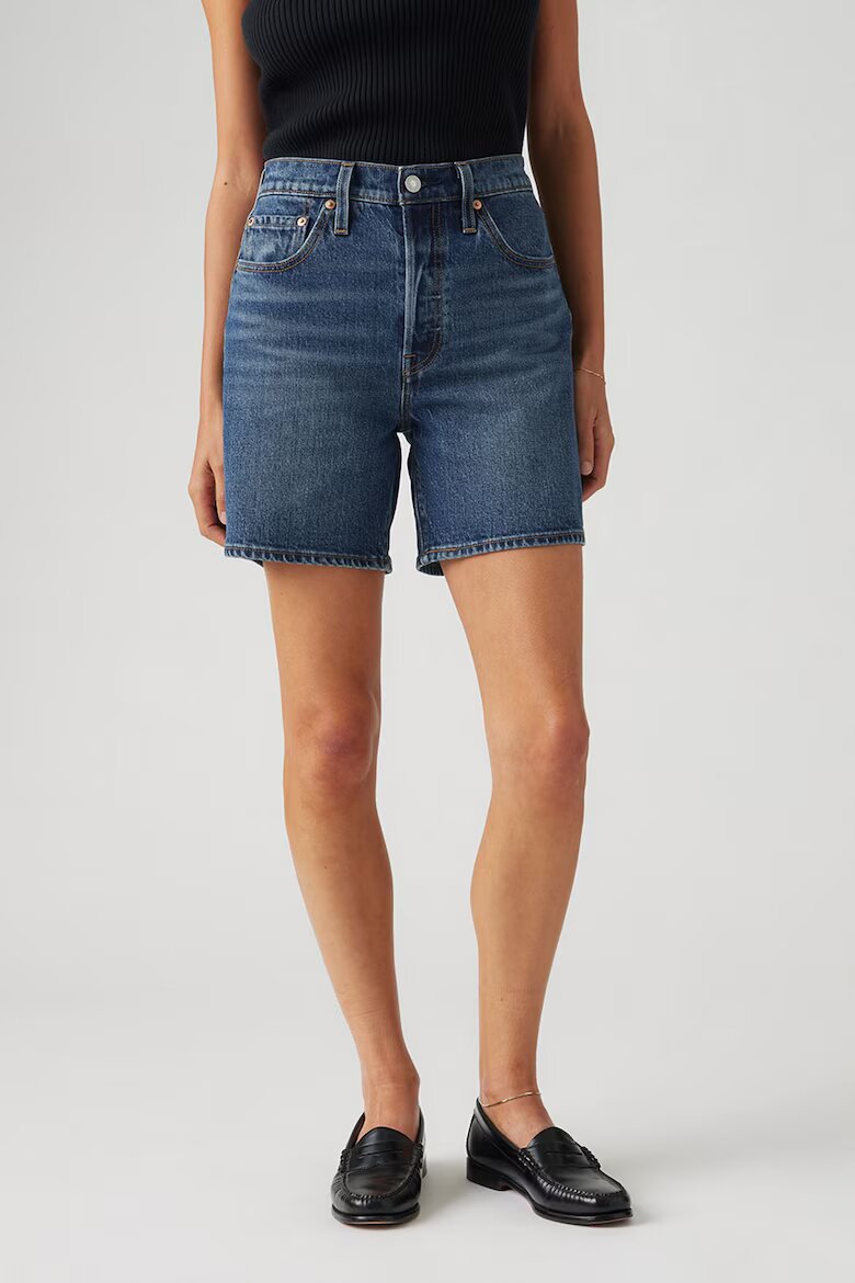 Levi's Къси дънки 501® с висока талия Прашно синьо/Бледочервен/Светло бежово
