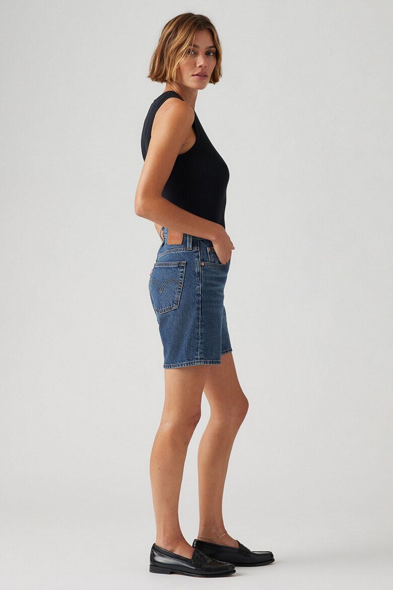 Levi's Къси дънки 501® с висока талия Прашно синьо/Бледочервен/Светло бежово