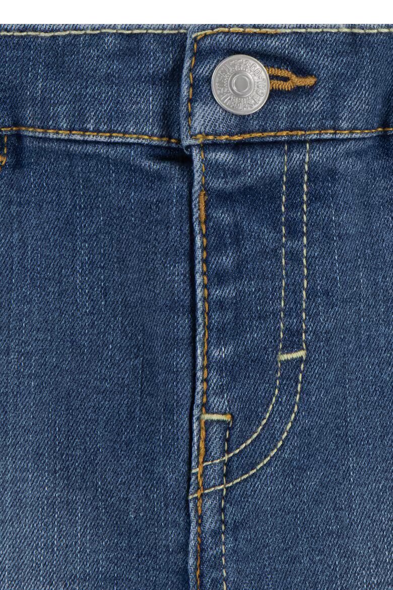 Levi's Къси дънки и тениска с принт Бял/Кафяв/Прашно синьо