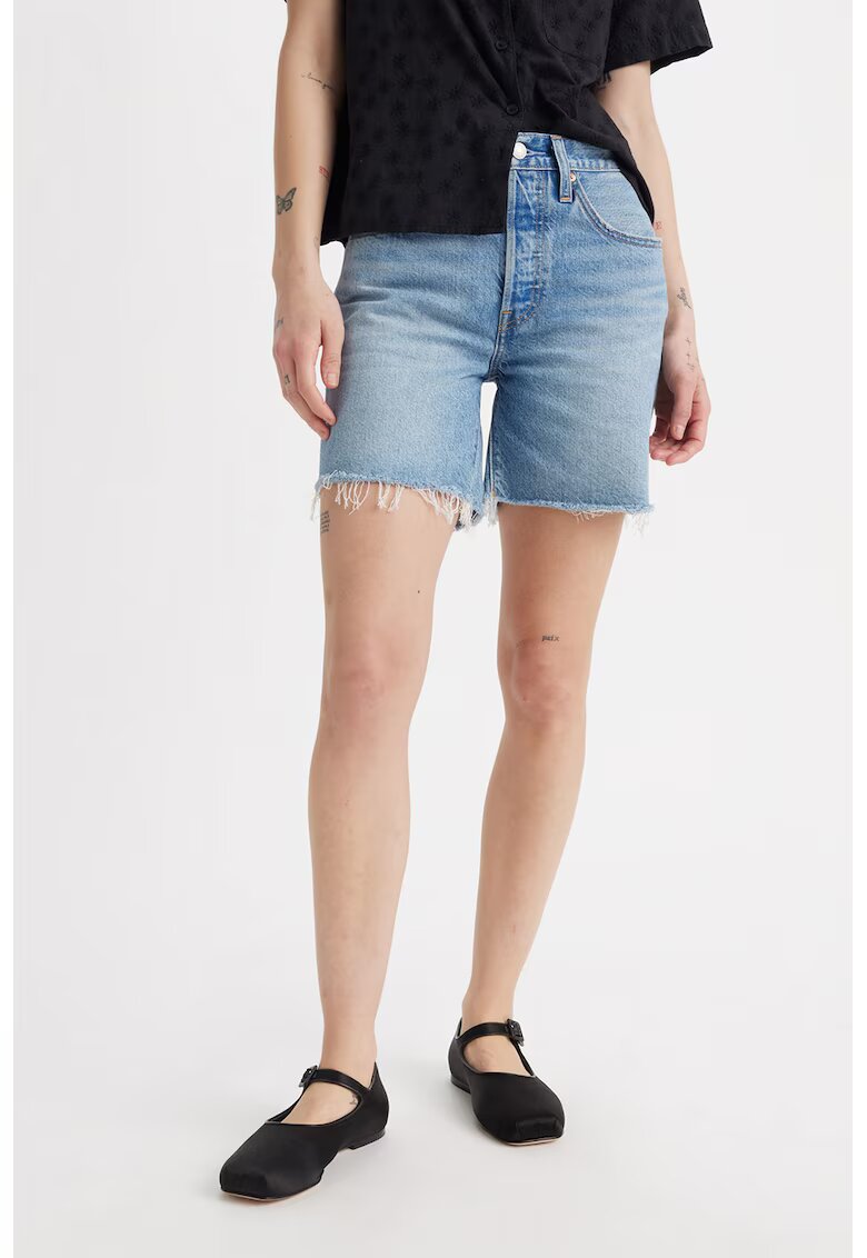 Levi's Къси дънки с висока талия и незавършени краища