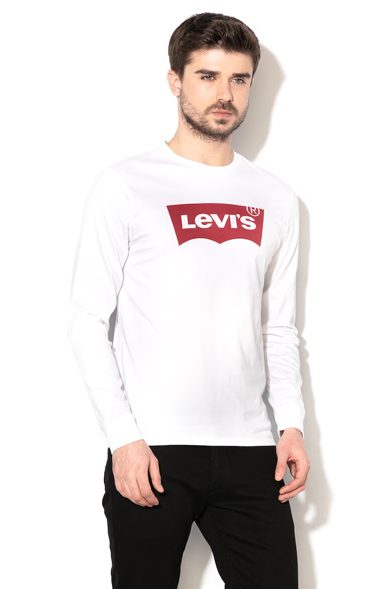 Levi's Памучна блуза с лого Бял
