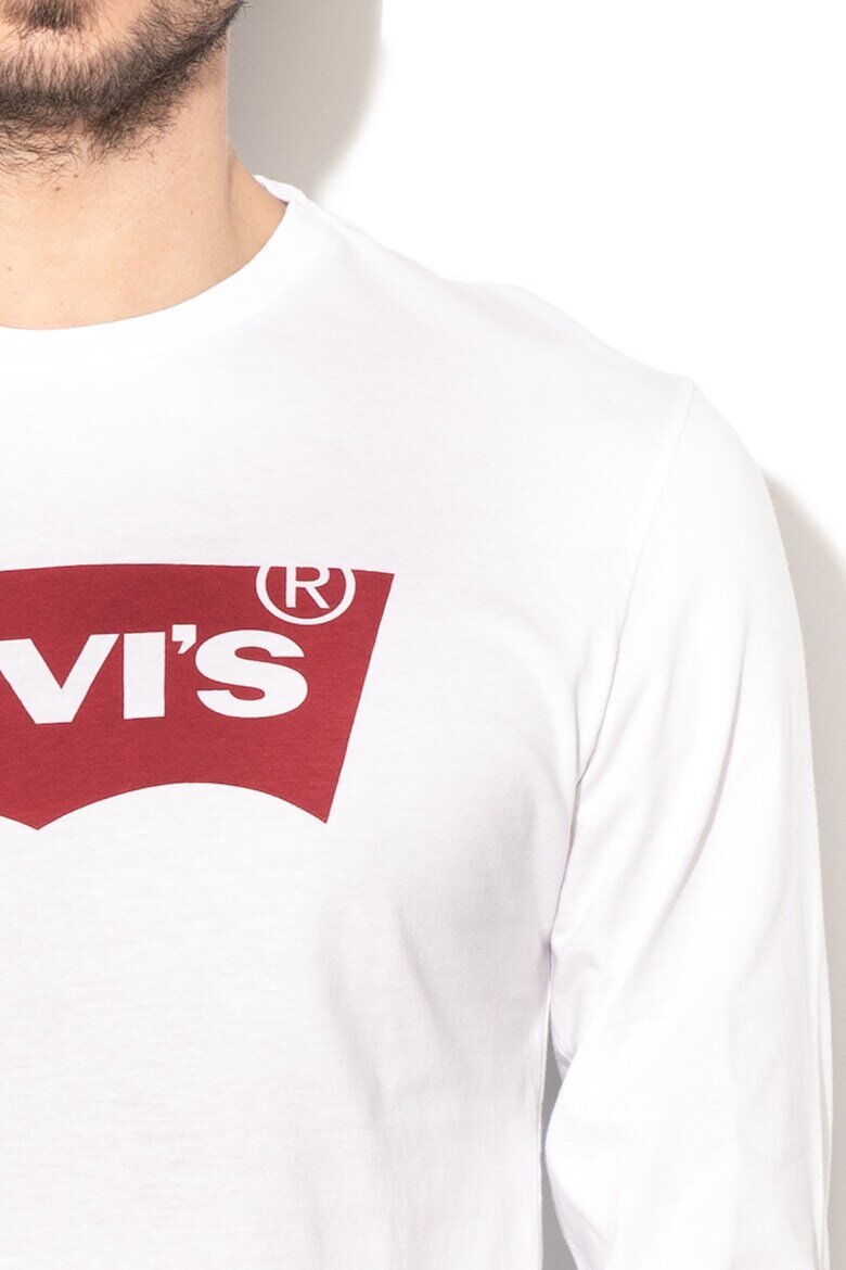 Levi's Памучна блуза с лого Бял