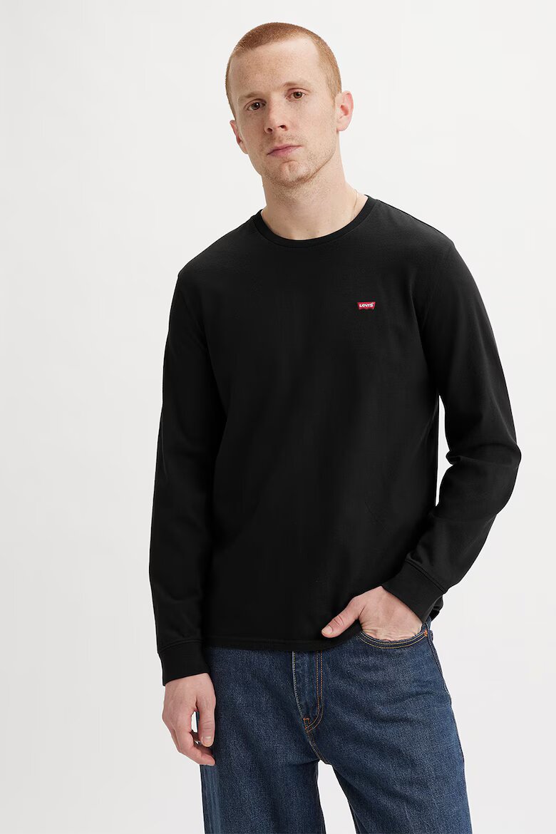 Levi's Памучна блуза с лого Черен