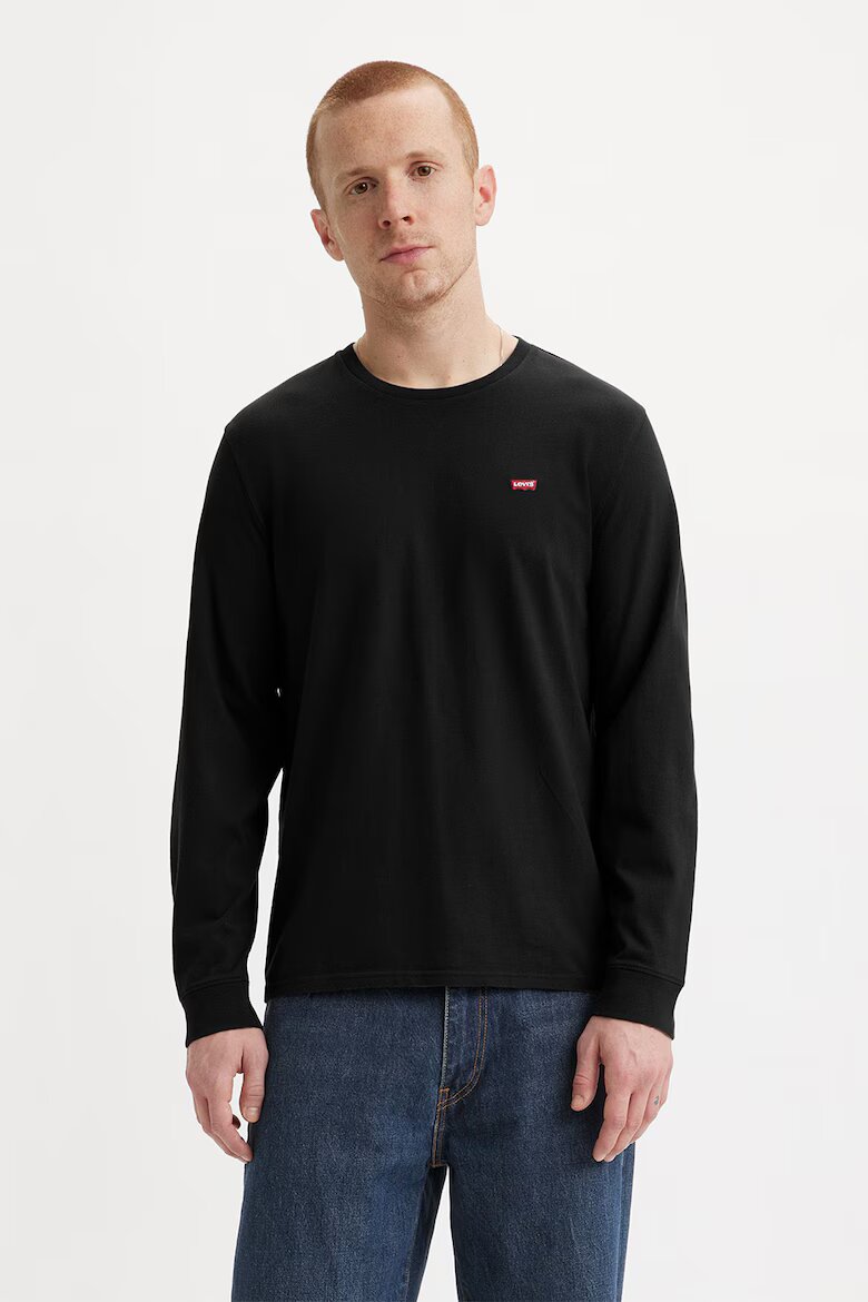 Levi's Памучна блуза с лого Черен