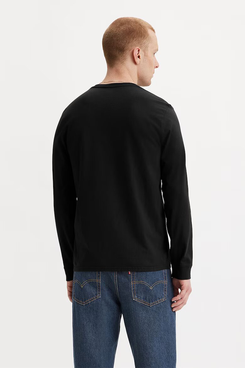 Levi's Памучна блуза с лого Черен