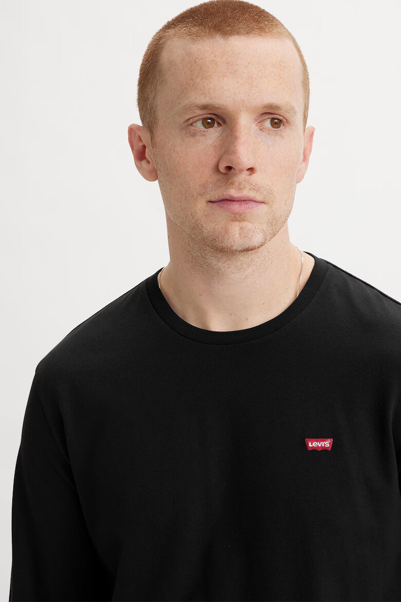 Levi's Памучна блуза с лого Черен