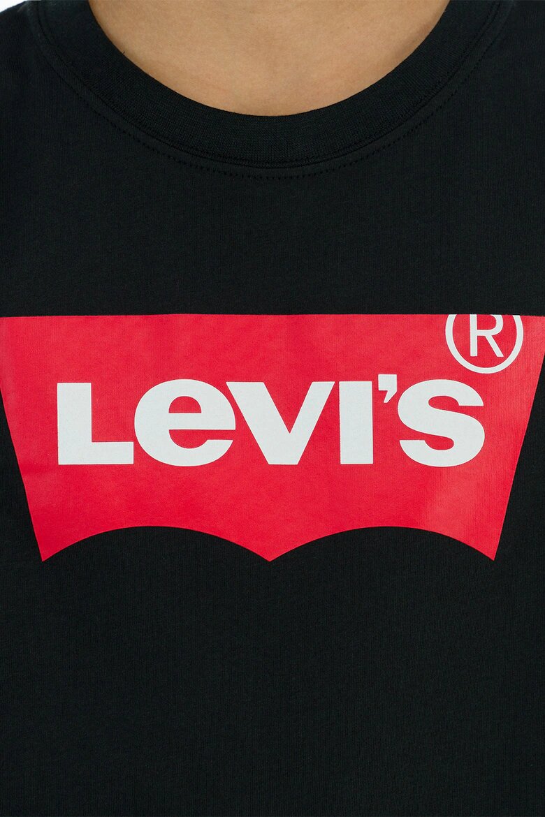 Levi's Памучна блуза с лого Черен/Бял/Аленочервен