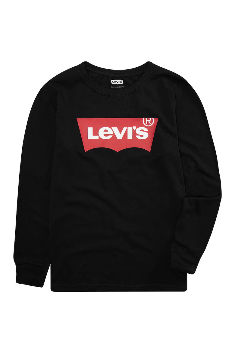 Levi's Памучна блуза с лого Черен/Бял/Аленочервен