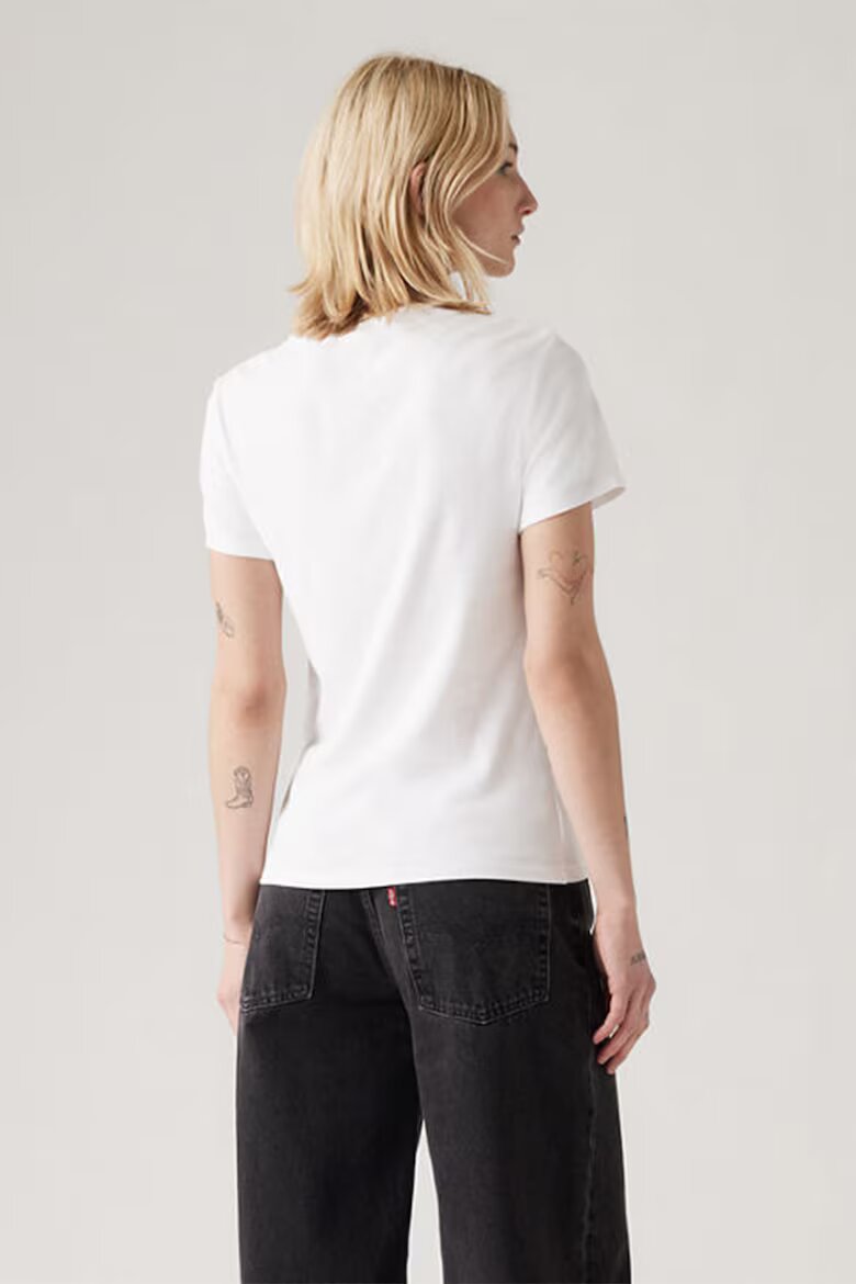 Levi's Памучна слим тениска Essential Бял