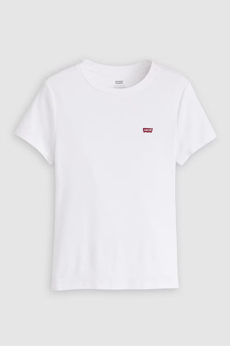 Levi's Памучна слим тениска Essential Бял