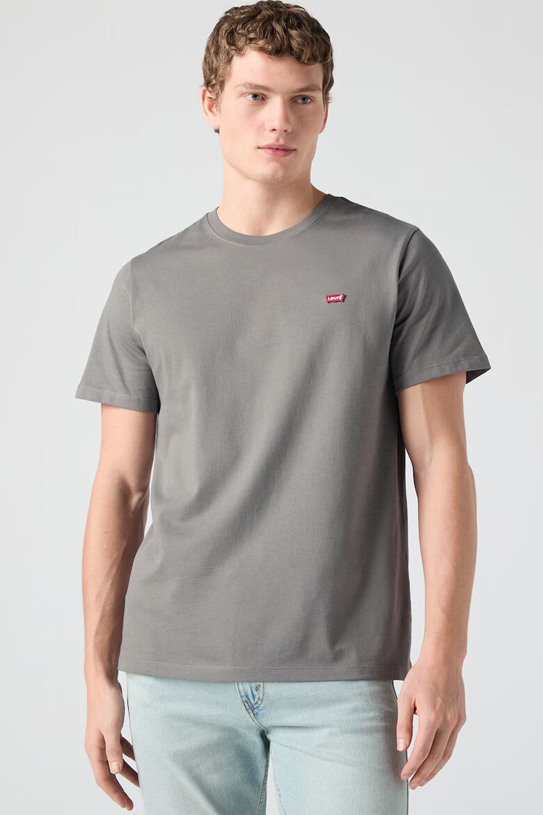 Levi's Памучна тениска Original Housemark с лого Пепеляво сиво