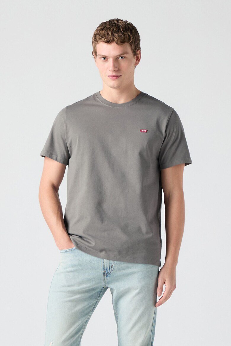Levi's Памучна тениска Original Housemark с лого Пепеляво сиво