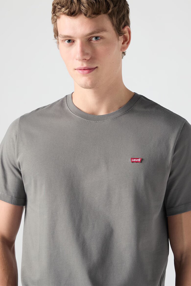 Levi's Памучна тениска Original Housemark с лого Пепеляво сиво