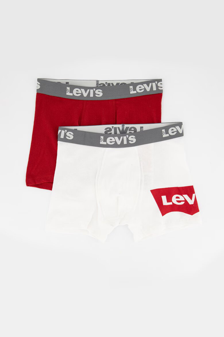 Levi's Памучни боксерки с лого 2 чифта Червен/Бял/Сив