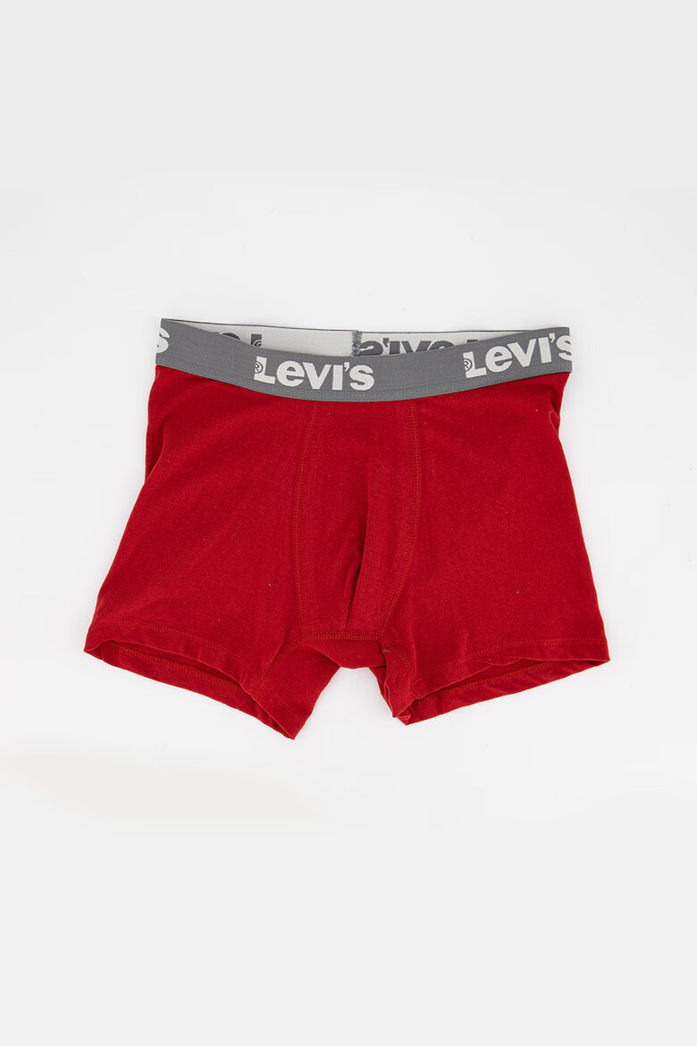 Levi's Памучни боксерки с лого 2 чифта Червен/Бял/Сив