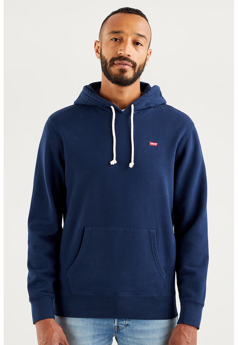 Levi's Памучно худи с джоб кенгуру - Бял/Тъмносин