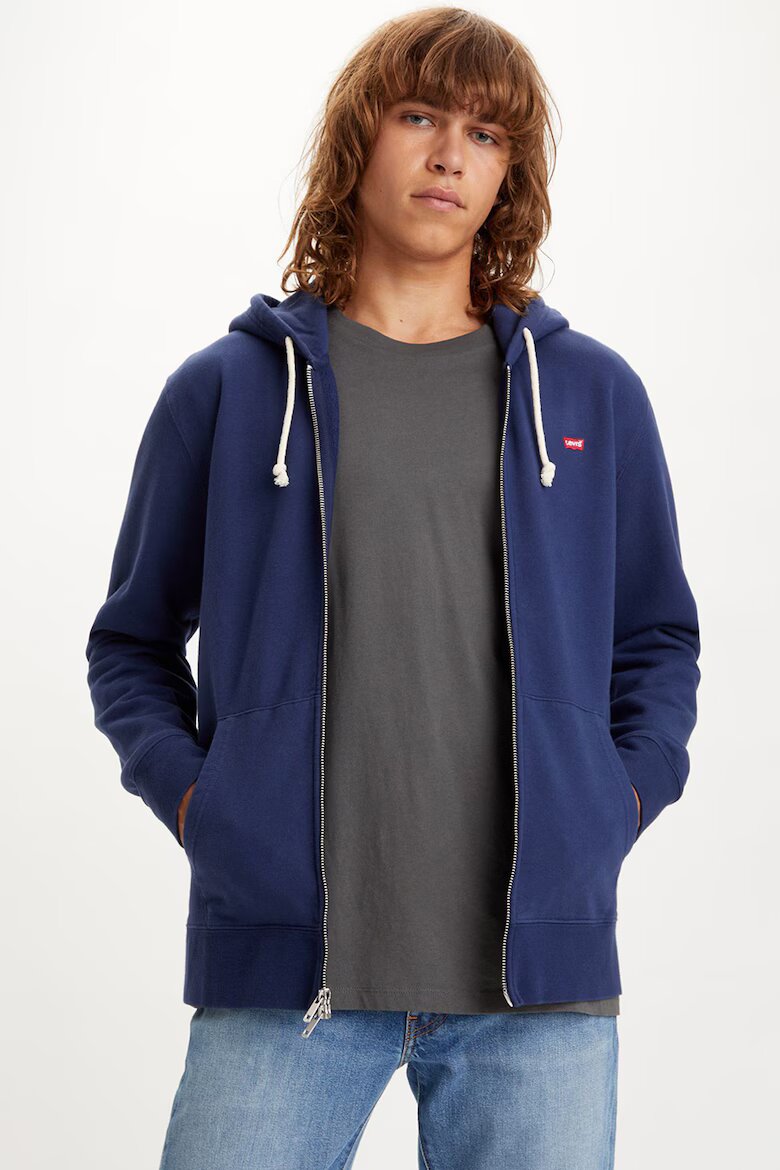Levi's Памучно худи с цип Тъмносин