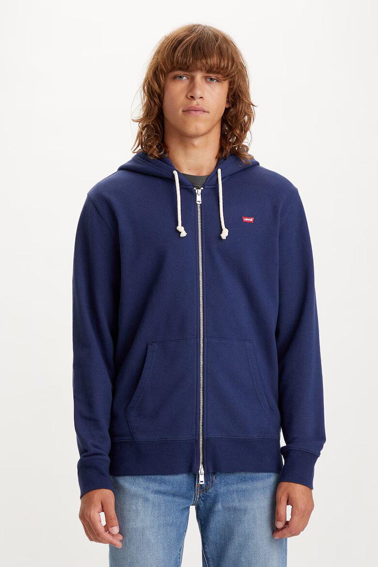 Levi's Памучно худи с цип Тъмносин