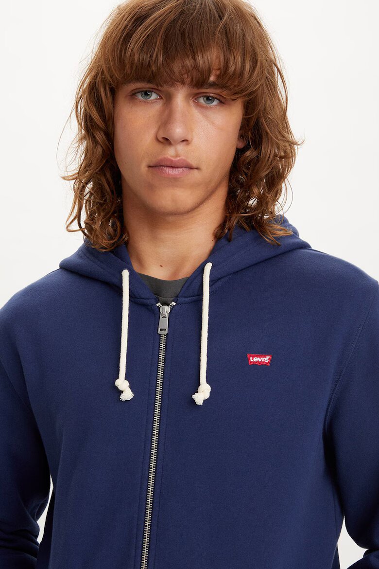 Levi's Памучно худи с цип Тъмносин