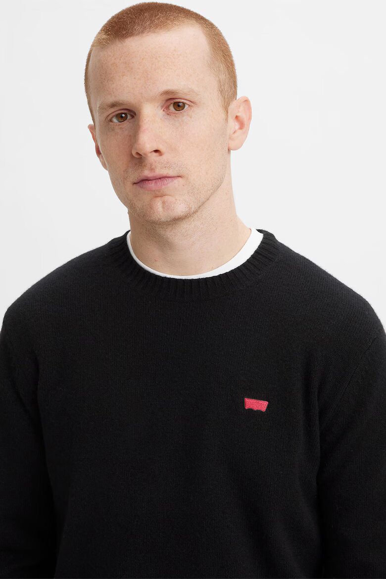 Levi's Пуловер с вълна с овално деколте Черен