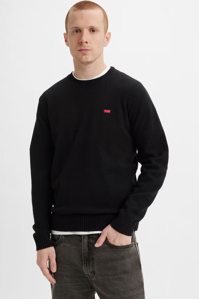 Levi's Пуловер с вълна с овално деколте Черен