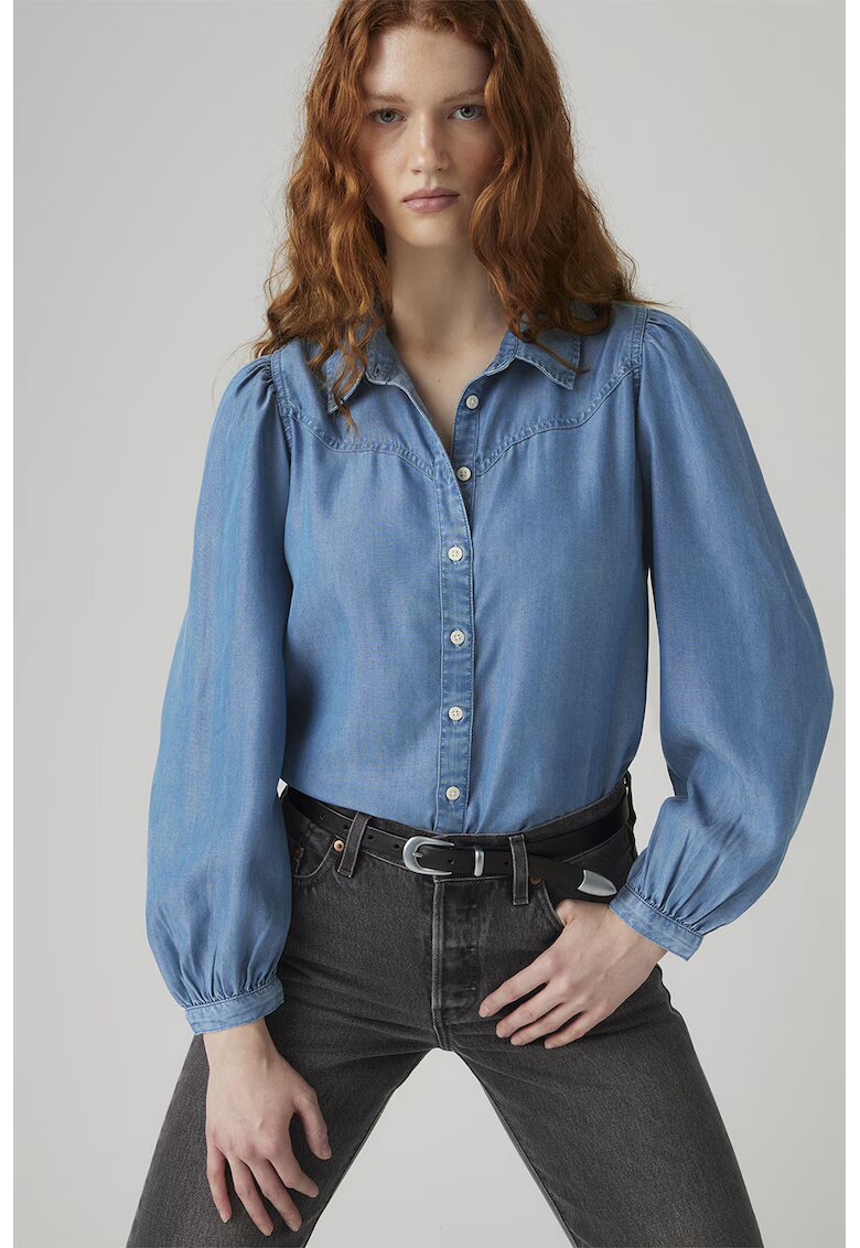 Levi's Риза от шамбре с бухнали ръкави