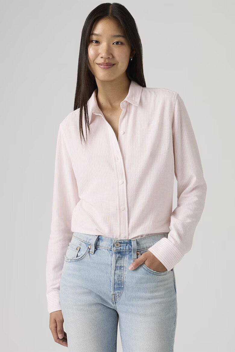 Levi's Риза с остра яка и райе Пастелнорозов