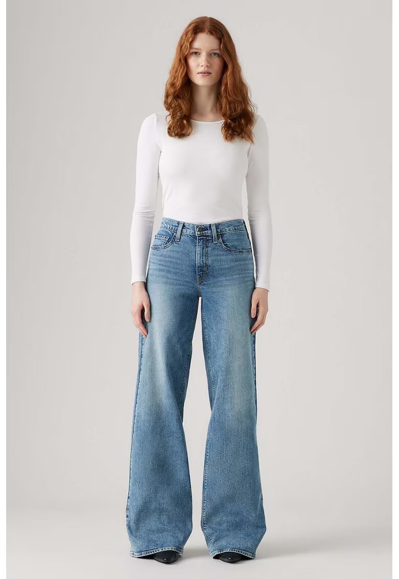 Levi's Широки дънки с 5 джоба - Светлосин меланж