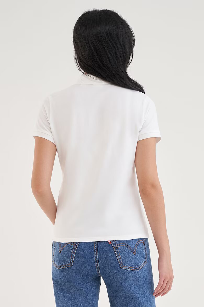Levi's Слим тениска от пике с яка Бял