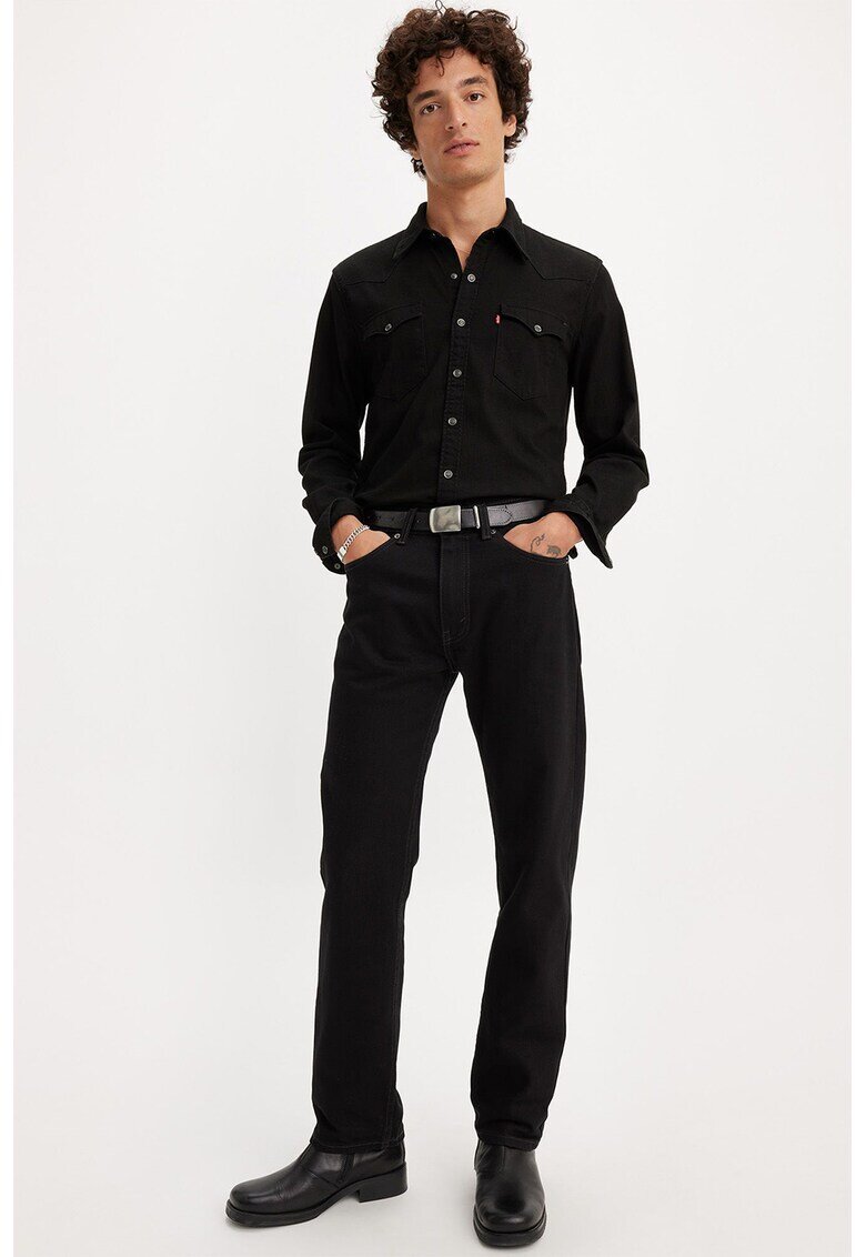Levi's Стандартни дънки 505® със захабен ефект - Избеляло черно
