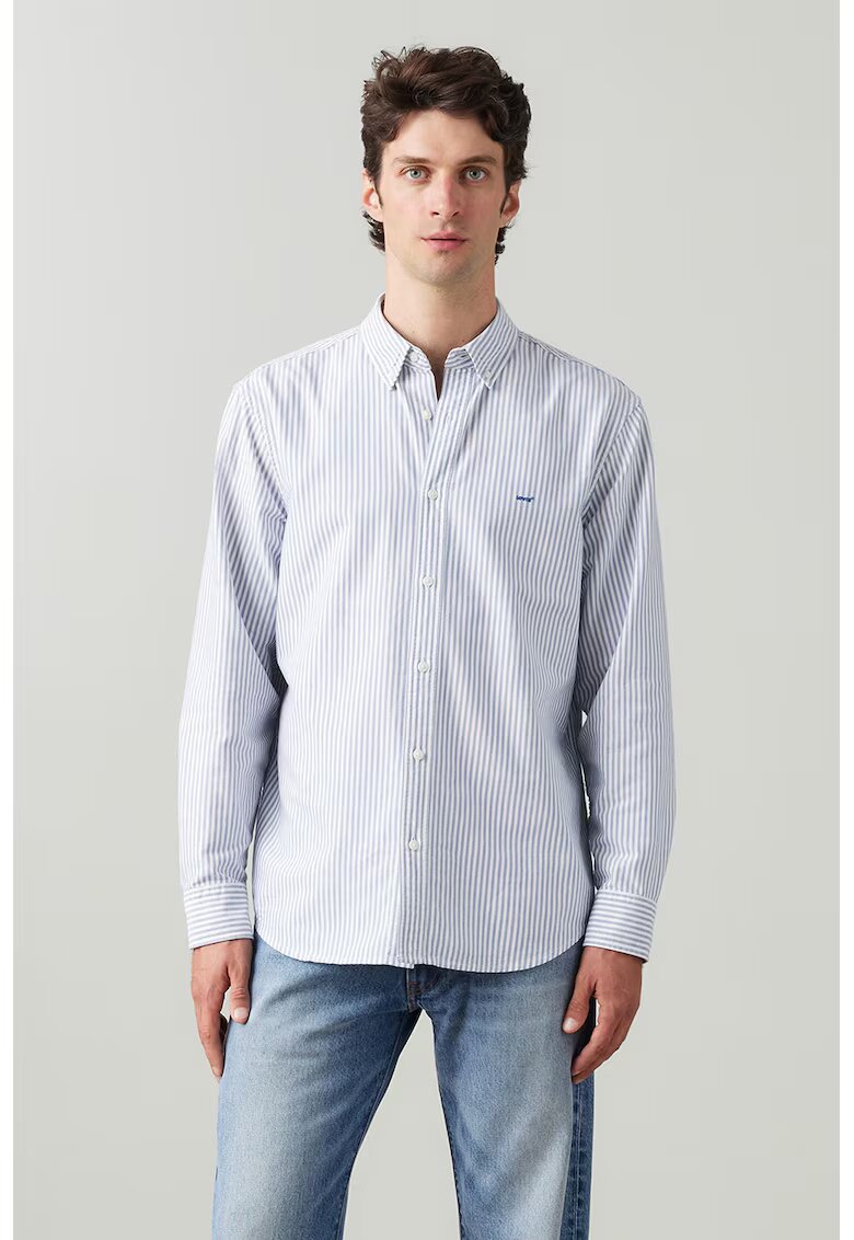 Levi's Свободна памучна риза Authentic - Бял/Лавандула