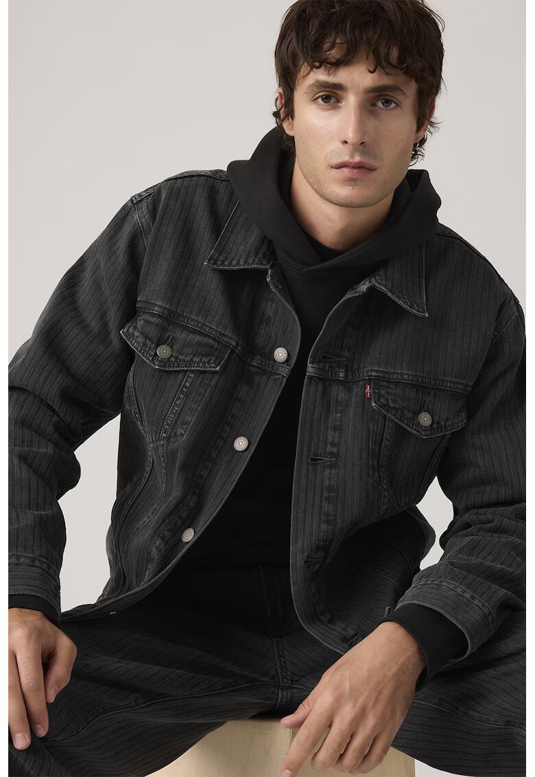 Levi's Свободно дънково яке с джобове с капаче