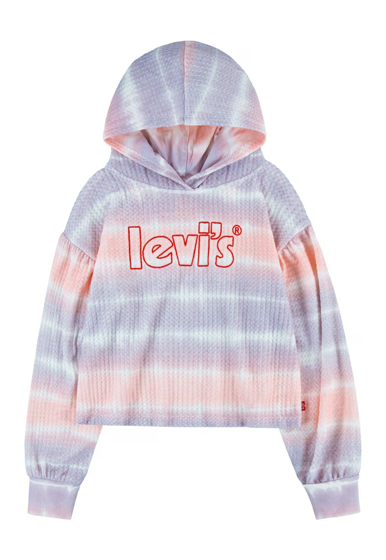 Levi's Свободно худи с хоризонтален меланж - Праскова/Бледа лила