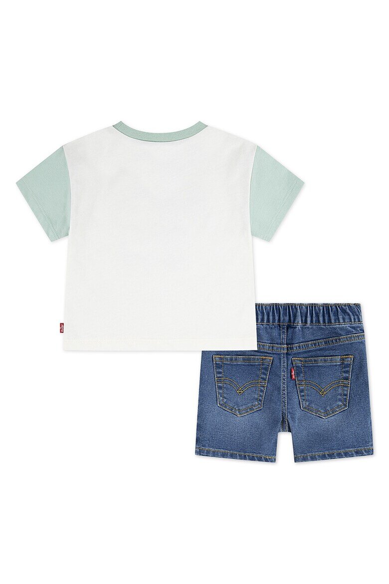 Levi's Тениска Palm Tree с дънкови бермуди Тъмносин/Бял