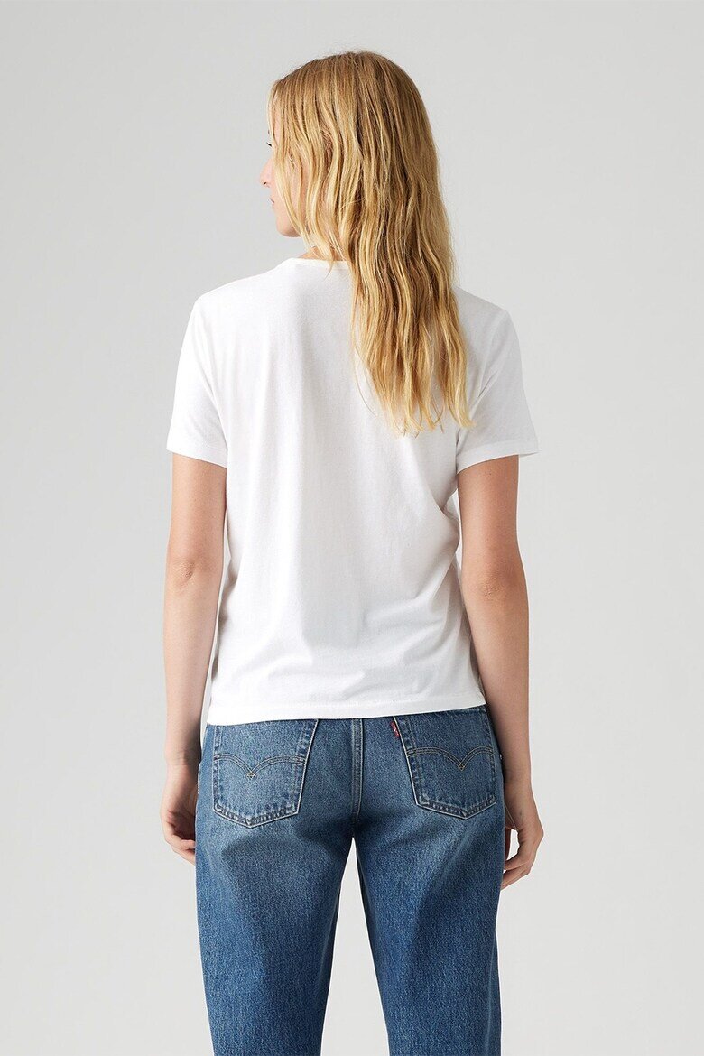 Levi's Тениска с овално деколте и лого Пастелносин/Бял