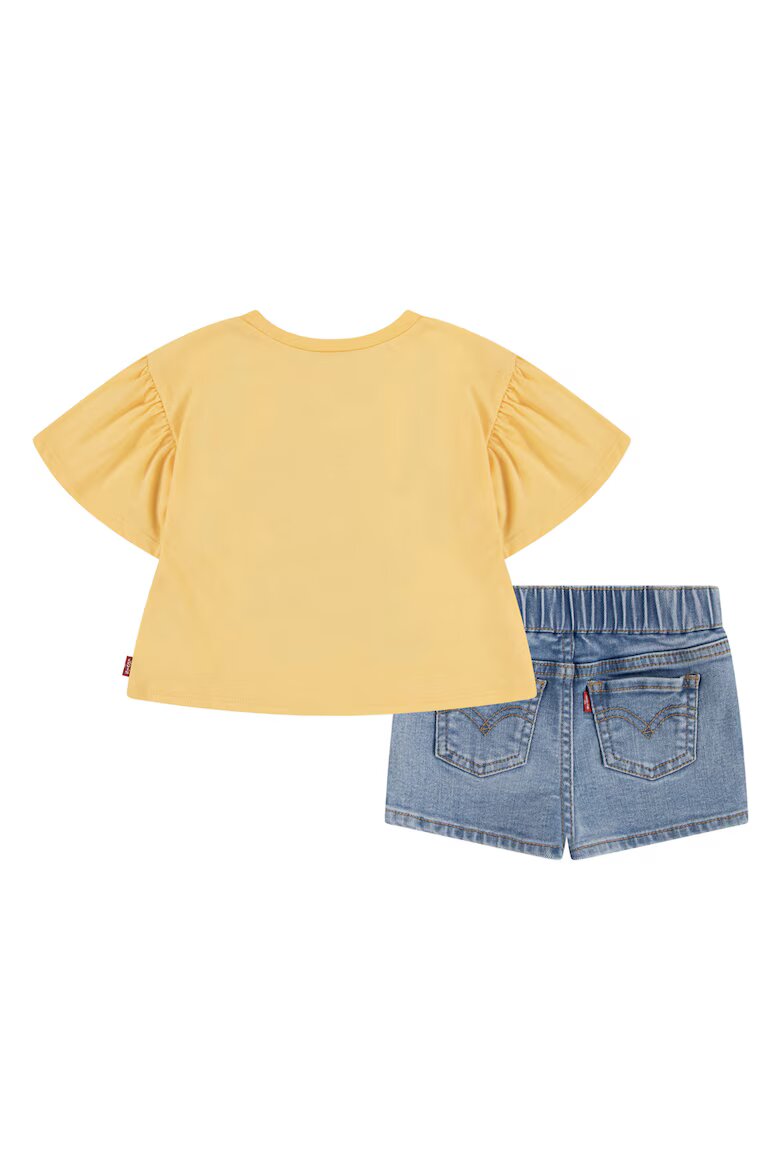 Levi's Тениска с памук и къс панталон Прашно синьо/Шафраново жълто