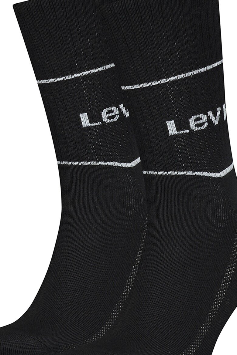 Levi's Унисекс дълги чорапи - 2 чифта Бял/Черен