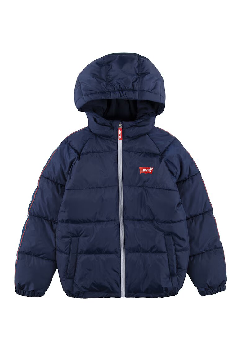 Levi's Зимно яке с цип и лого - Бял - Тъмносин -