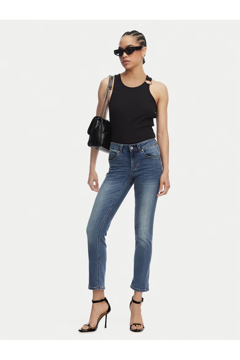 Liu Jo Дамски дънки тъмносини втален модел памук и полиестер