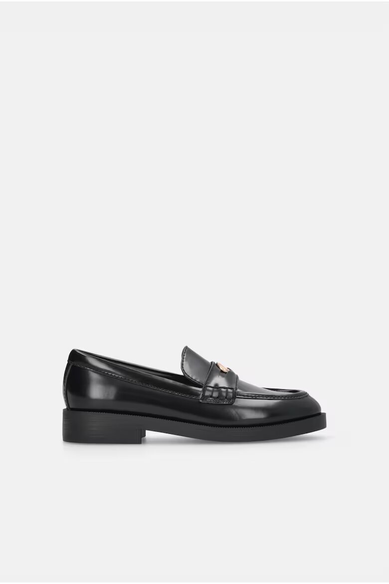 Liu Jo Кожени мокасини Preppy с лого Черен