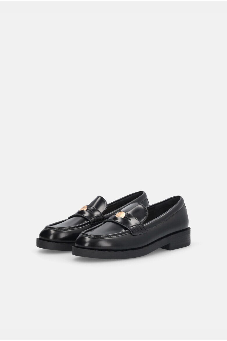 Liu Jo Кожени мокасини Preppy с лого Черен