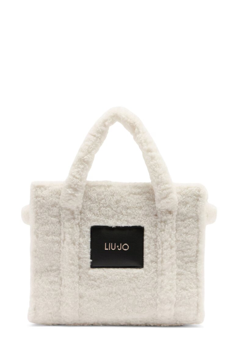 Liu Jo Плюшена чанта Tote - Слонова кост