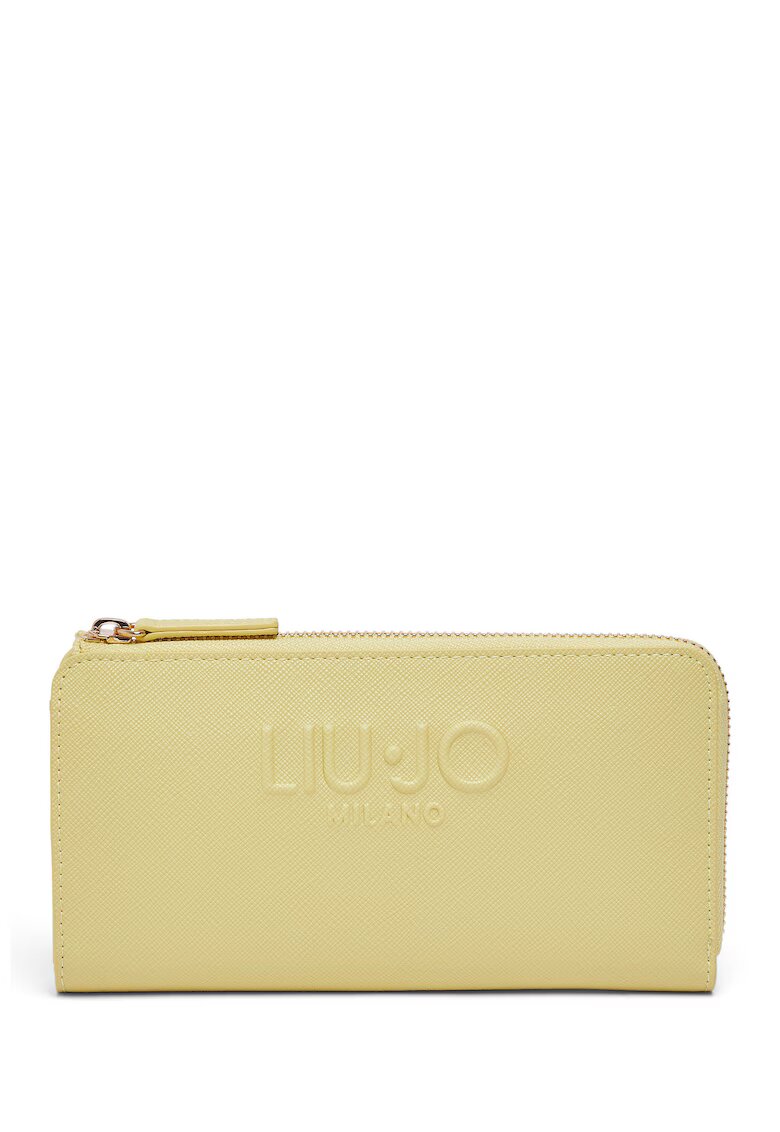 Liu Jo Портфейл от еко кожа Сафиано с цип - Жълт