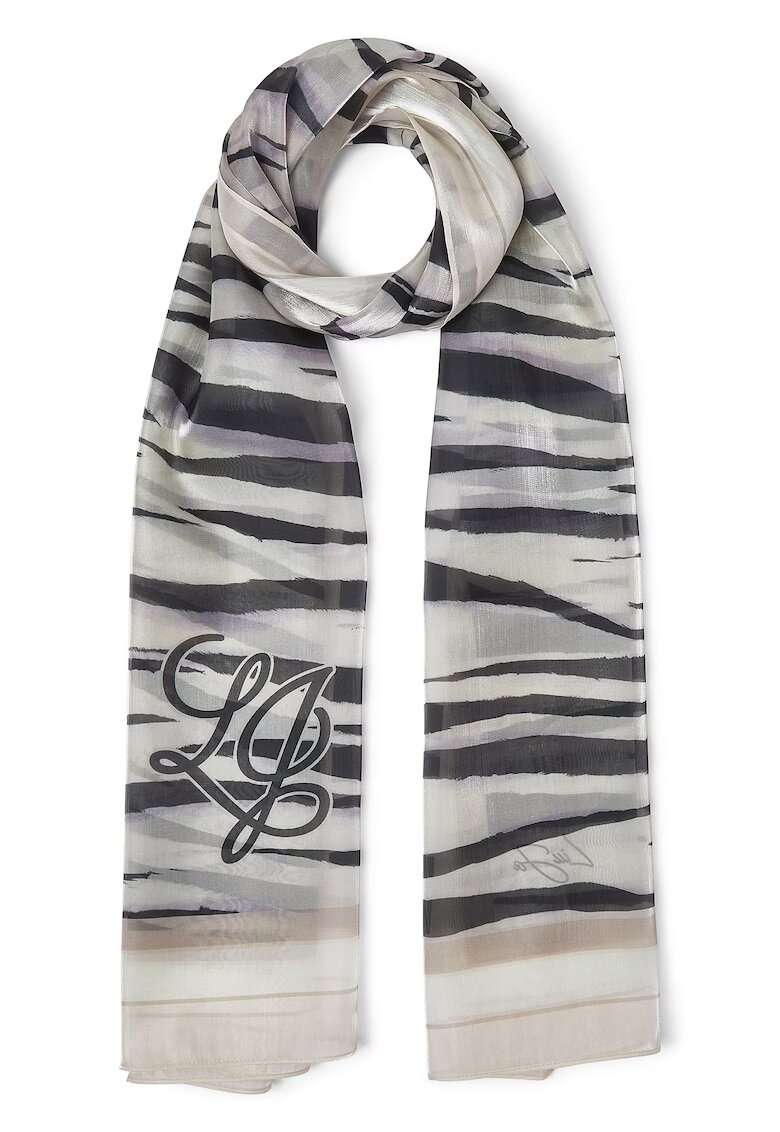Liu Jo Шал със зебров десен - Черен/Светло бежово
