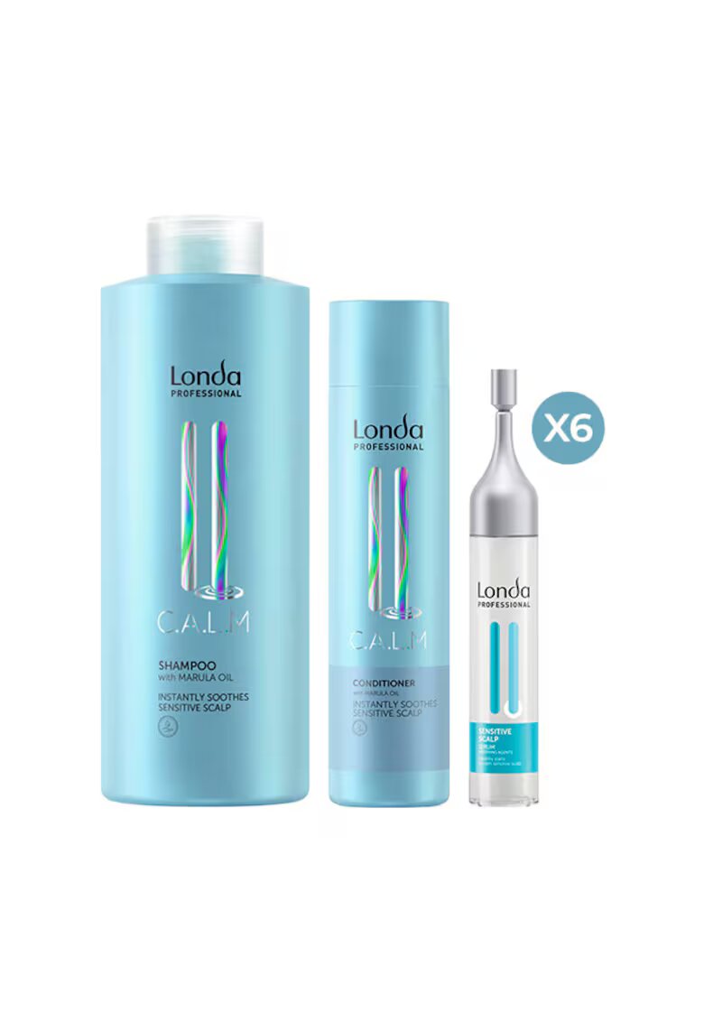 Londa Professional Calm Set - Шампоан 1000 мл - Балсам 250 мл - Серум 6x9 мл - за чувствителен - нормален скалп