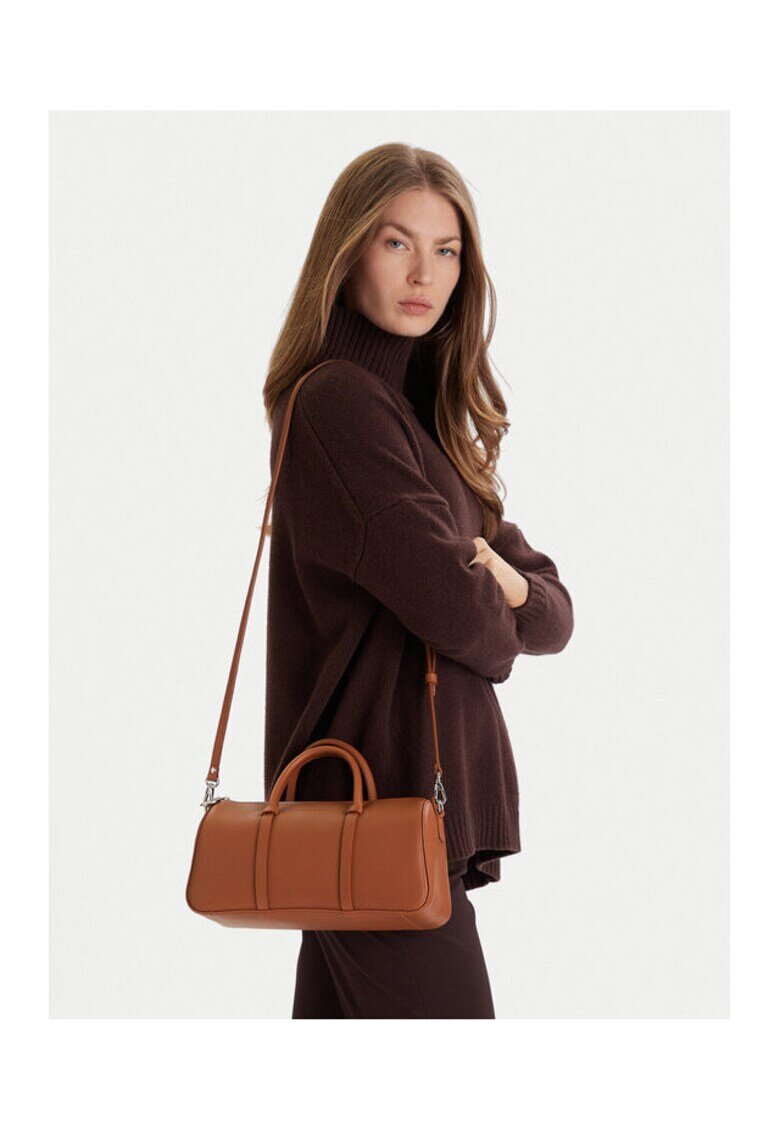 Longchamp Дамска чанта модел Cognac 504 - естествена кожа - цвят коняк