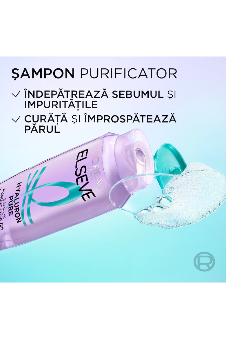 L'Oreal Paris Elseve Hyaluron Pure Почистващ шампоан за мазен скалп и корени и дехидратирани дължини 400 мл