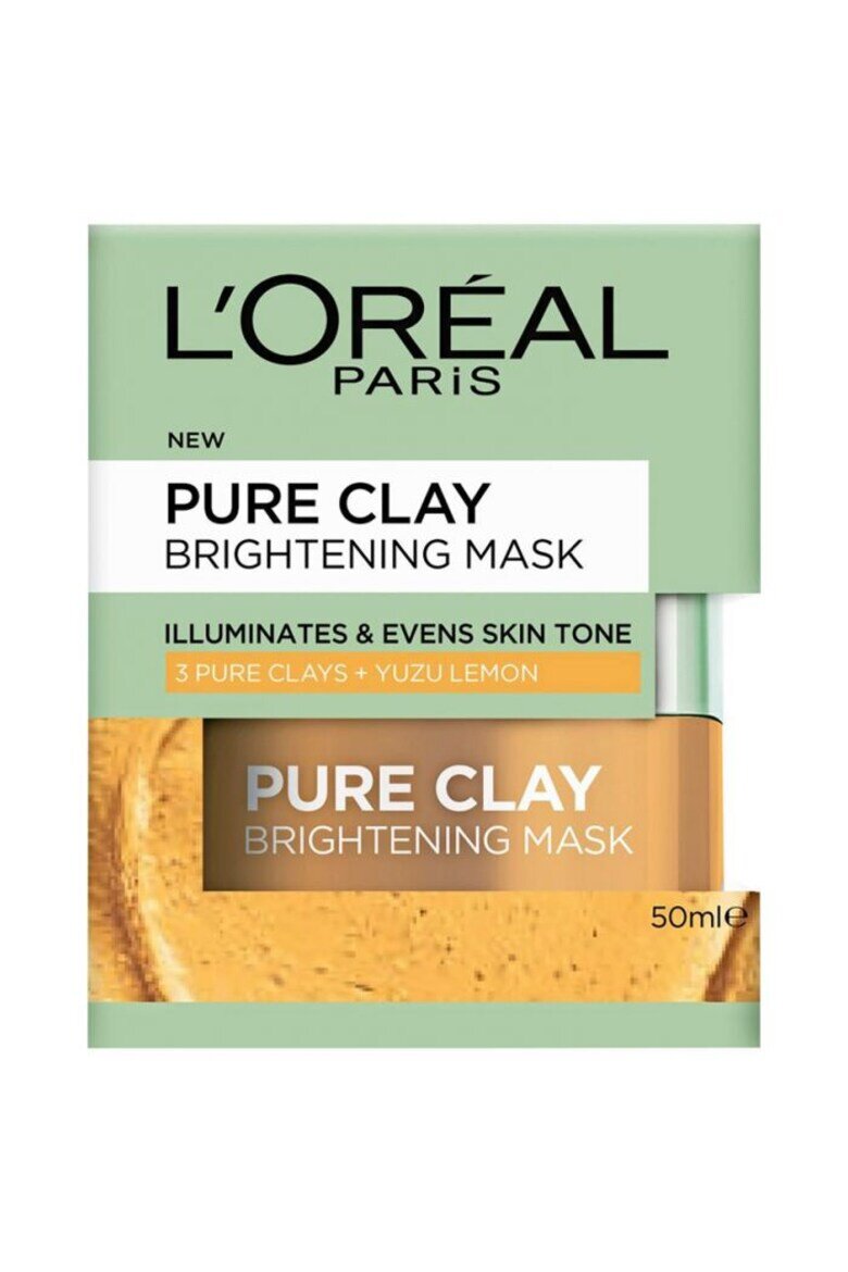 L'Oreal Paris Маска за лице против зачервявания озаряващ ефект с натурална глина и юзу лимон Pure Clay 50 мл